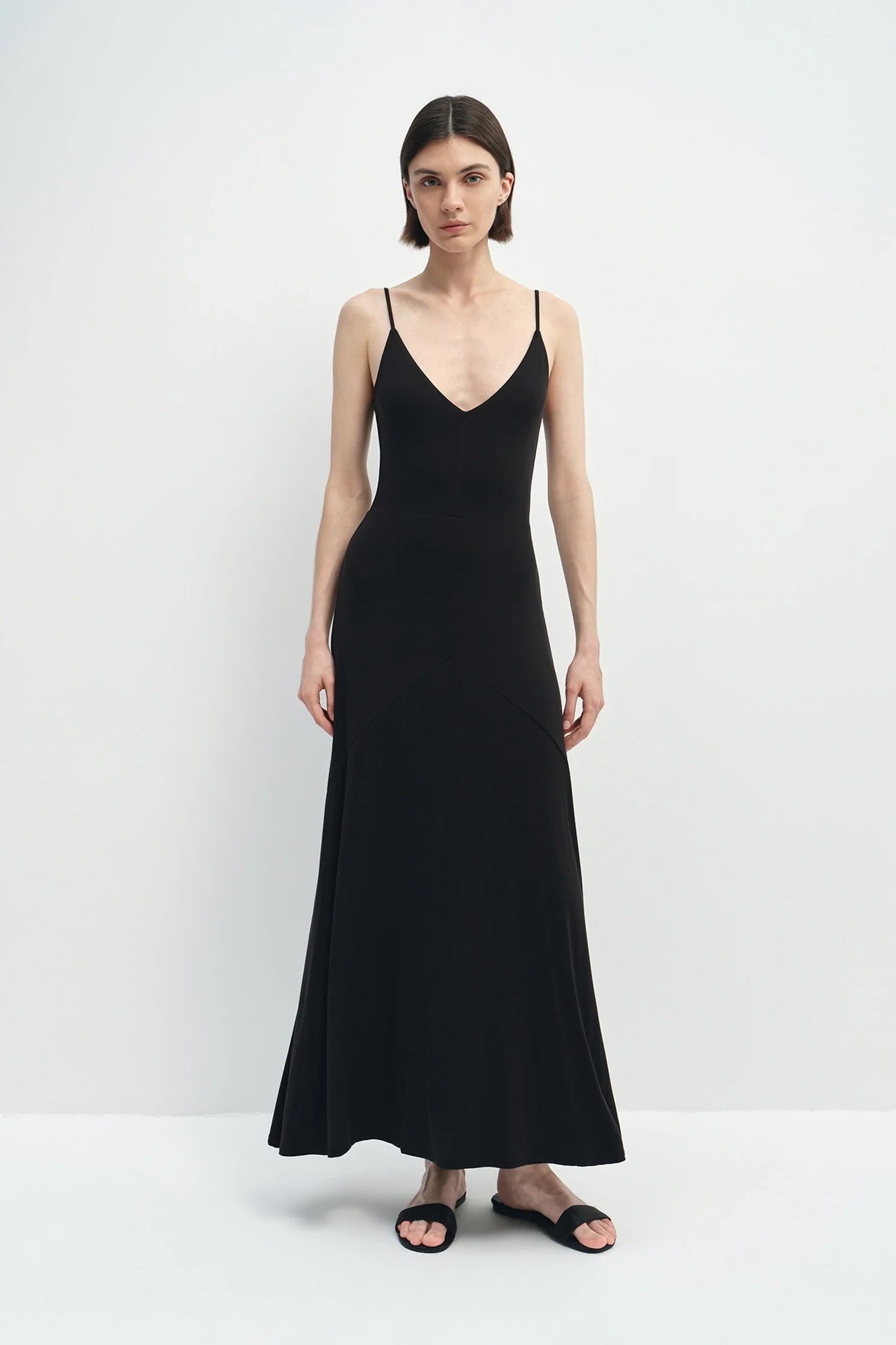 Rue Sophie Solene Jersey Slip Dress - Black, photo 1 of 7