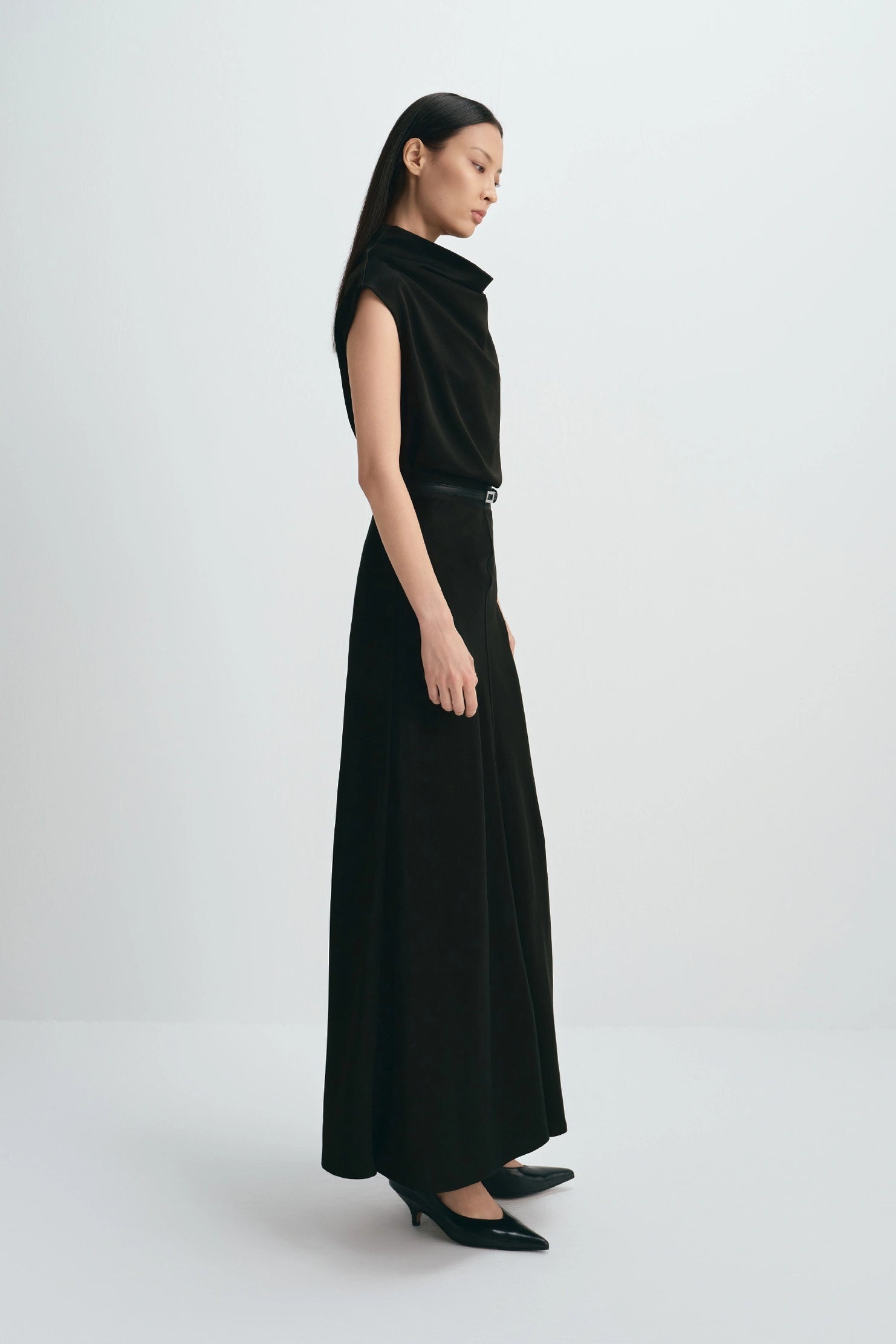 Rue Sophie Sleeveless Tess Cowl Neck Top - Black, photo 4 of 8