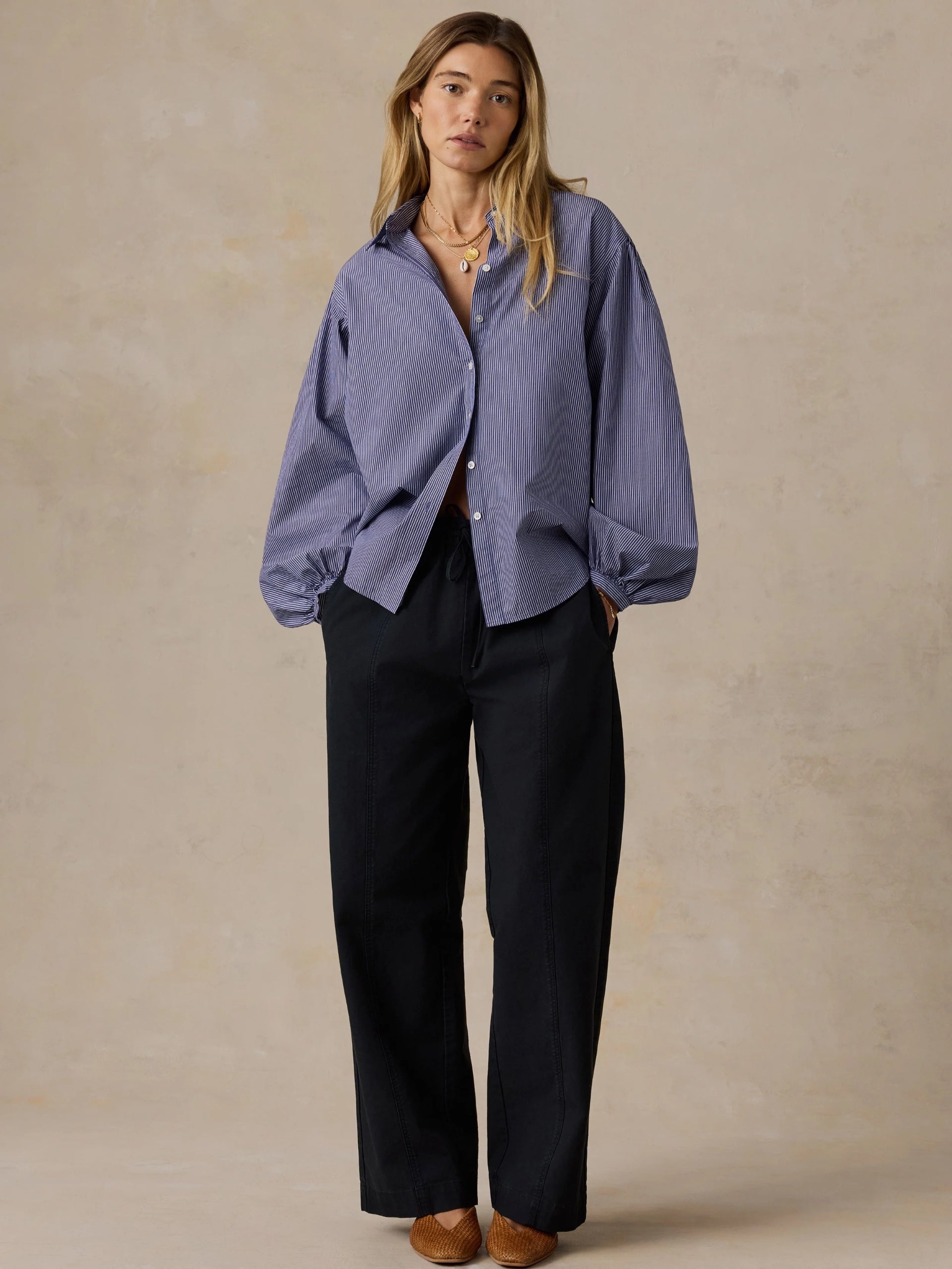 Faherty Suki Blouse - Sailor Ink Stripe, photo 5 of 5