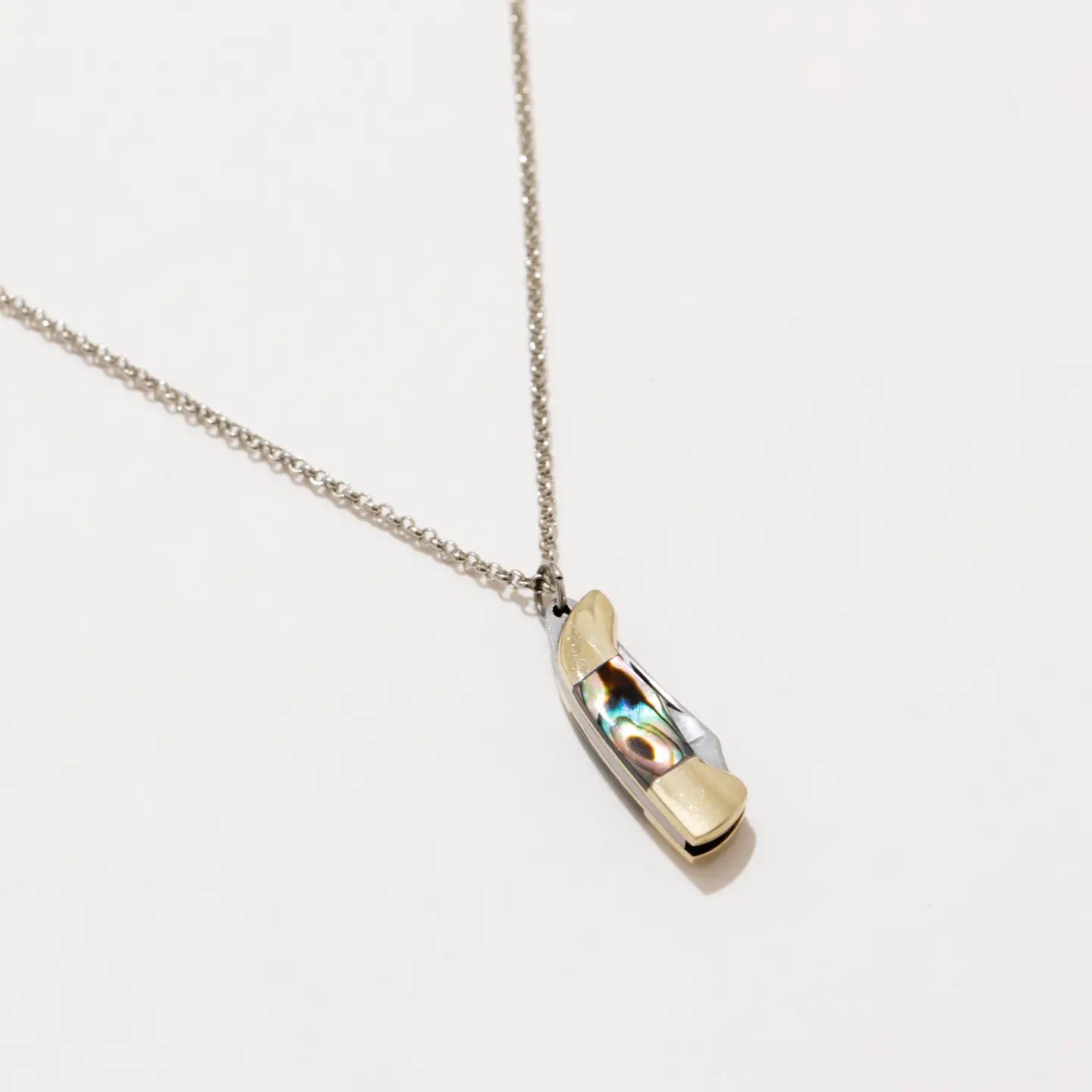 Larissa Loden Judith Abalone Pocket Knife Necklace - Gold, photo 3 of 4