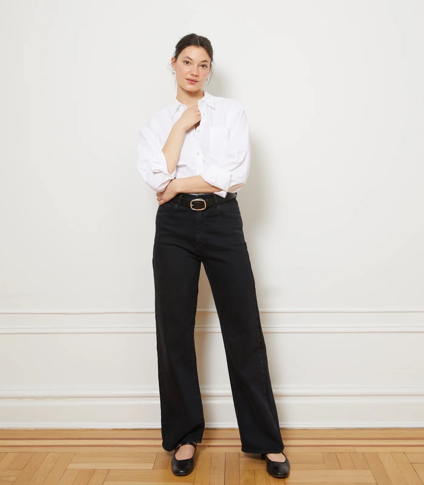 Loup Francois High Rise Wide Leg Jean - Black, photo 5 of 8