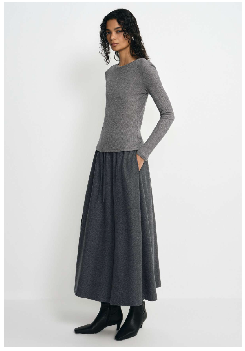 Rue Sophie Coralie Ribbed Knit Top - Medium Grey, photo 2 of 2