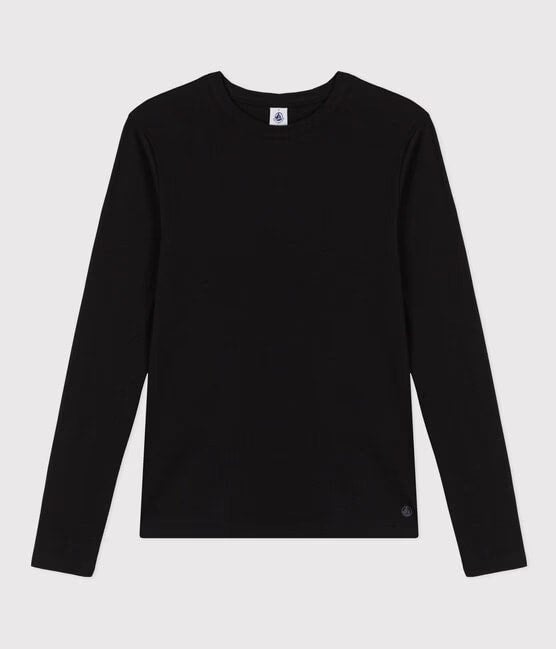 Petit Bateau Iconic Round Neck L/S Tee - Black, photo 2 of 8