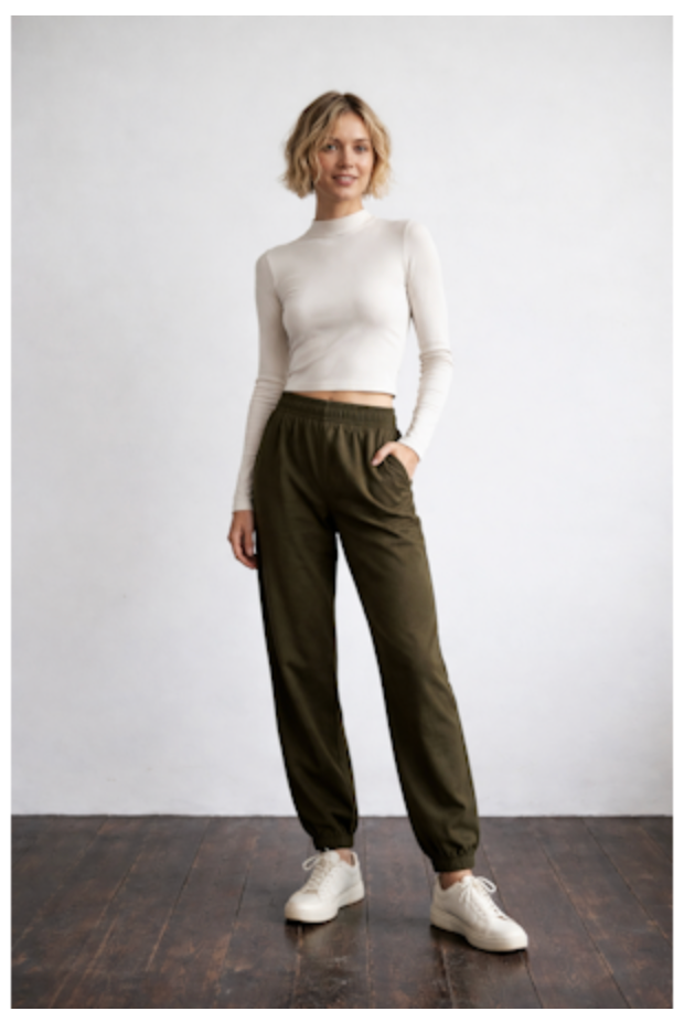 Stateside Poplin Bubble Jogger - Dark Olive