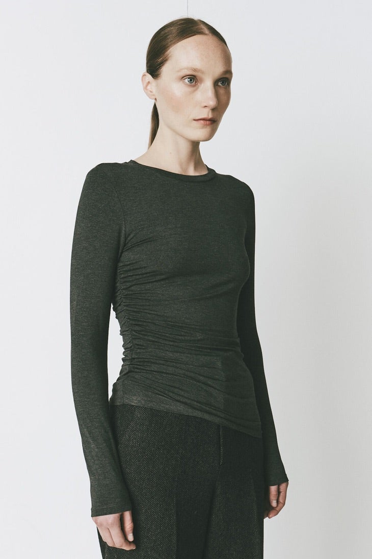 Rue Sophie Du Jour Long Sleeve Ruched Tee, photo 1 of 3