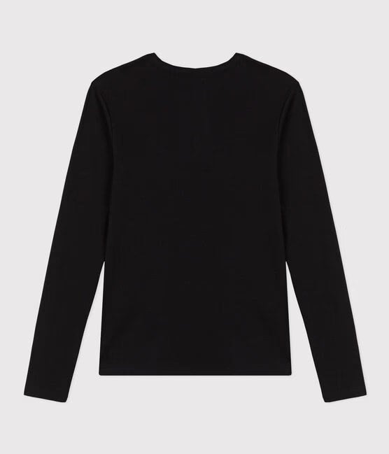 Petit Bateau Iconic Round Neck L/S Tee - Black, photo 3 of 8