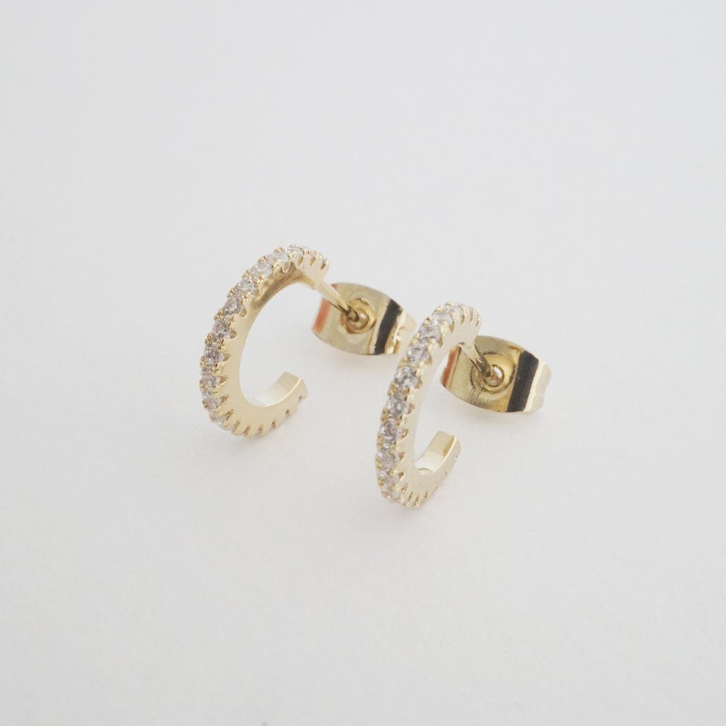 Honeycat Crystal Huggie Hoops