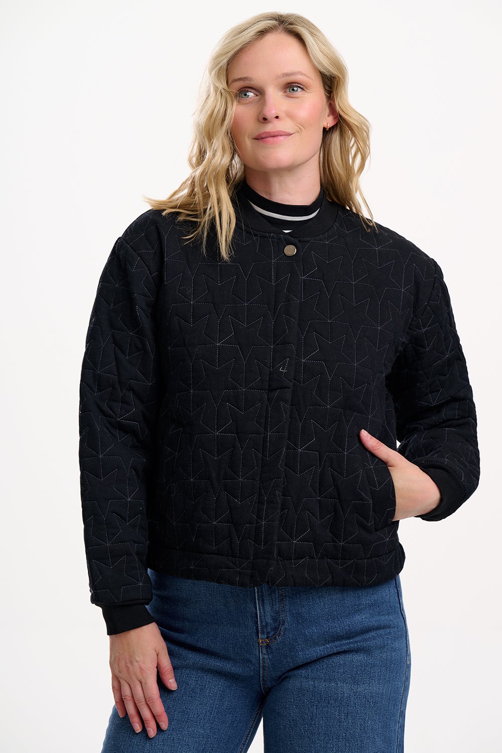 Sugarhill Brighton Reagan Star Quilted Jacket - Black, photo 1 of 6