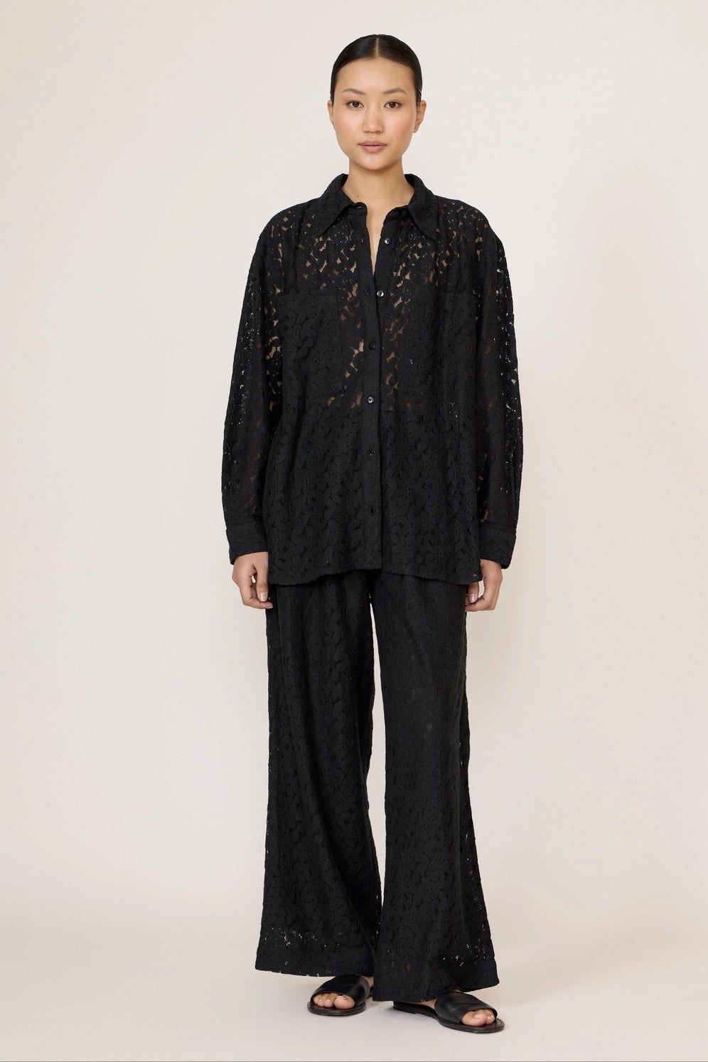 Laude Lace Everything Shirt - Black, photo 4 of 4
