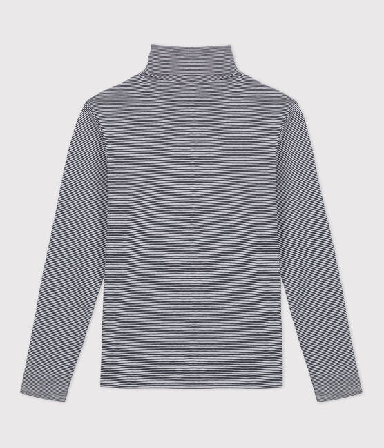 Petit Bateau Iconic Micro Stripe Turtleneck - Navy/White, photo 2 of 5