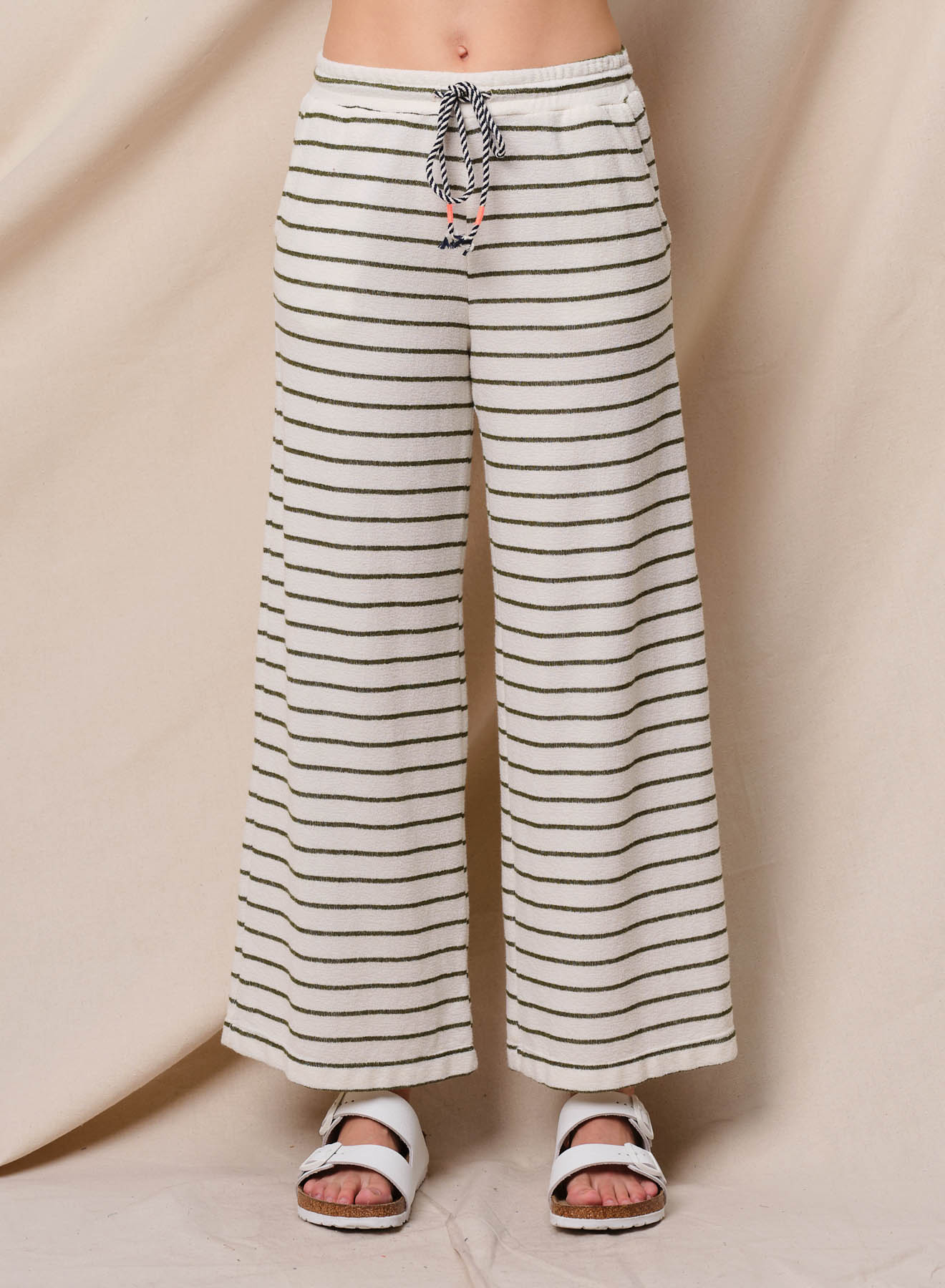 Sundry Stripe Knit Pant - Oyster/Green, photo 1 of 4