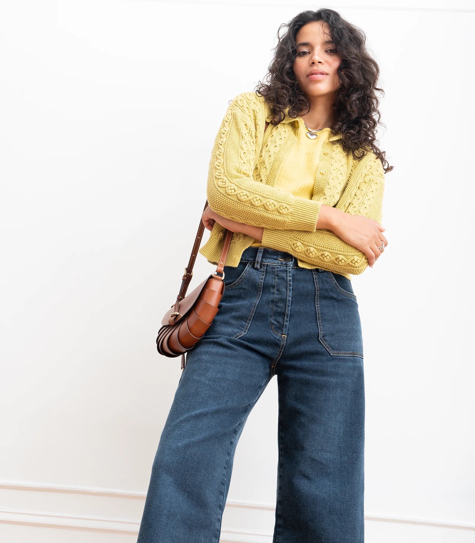 Loup Simone Wide Leg Crop Jean - Cowboy Wash, photo 7 of 8