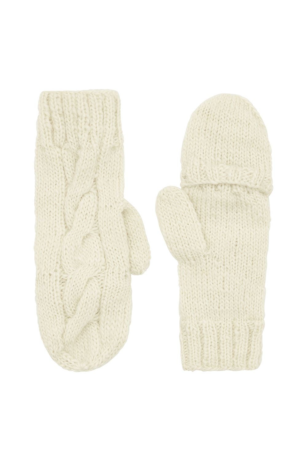 People Tree Cable Knit Mittens