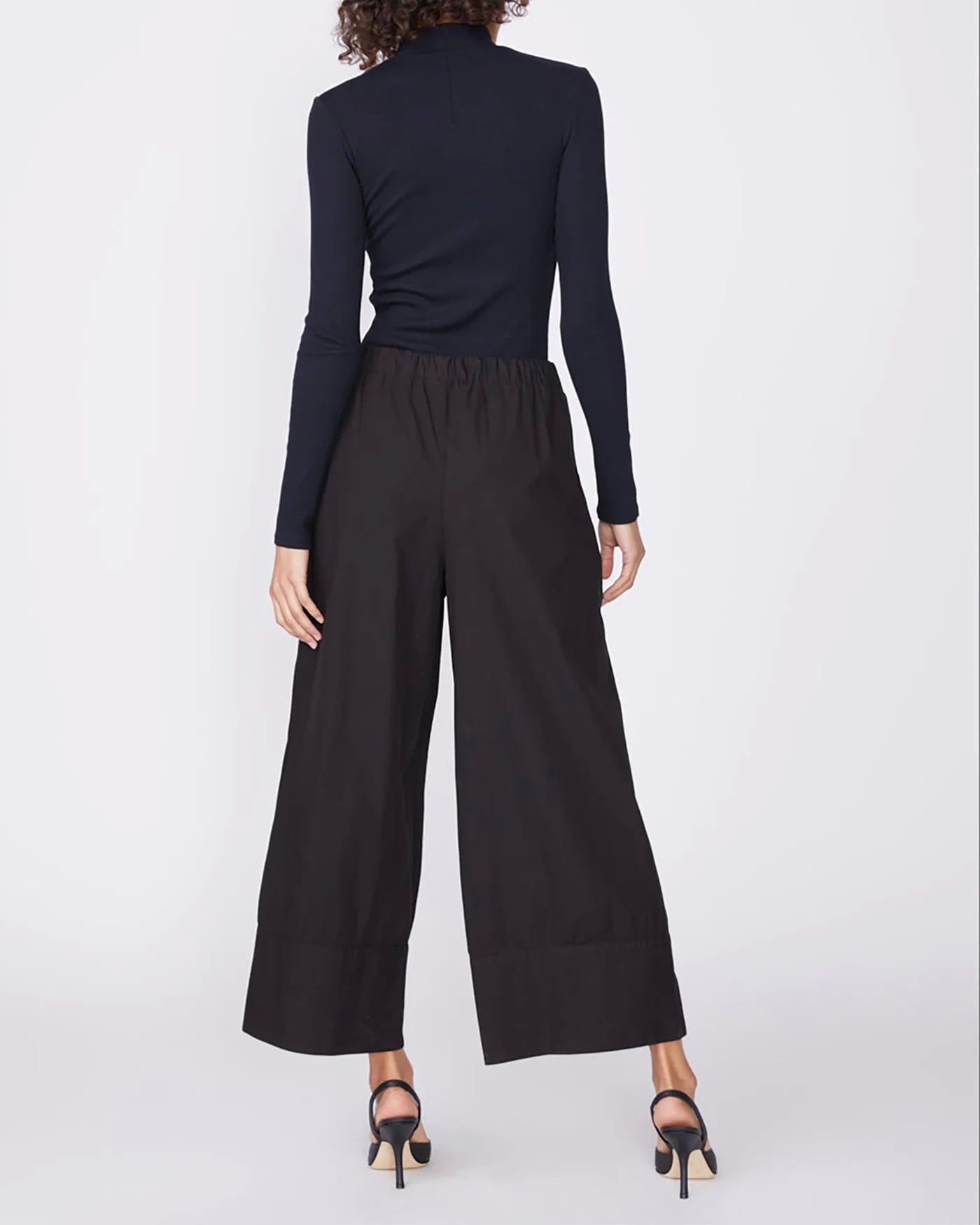 Stateside Structured Poplin Wide Leg Pant - Black, photo 2 of 4