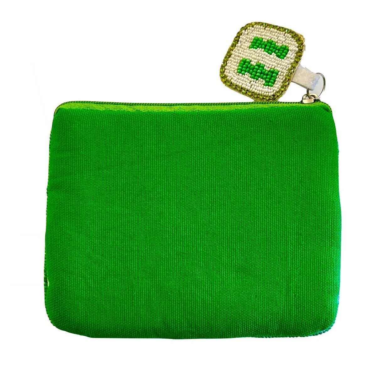 Mahj Fund Beaded Coin Purse - Ivory/Green, photo 4 of 4