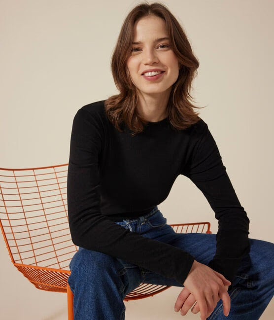 Petit Bateau Iconic Round Neck L/S Tee - Black, photo 4 of 8