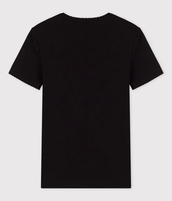 Petit Bateau Cocotte Stitch Neckline Tee - Black, photo 4 of 5