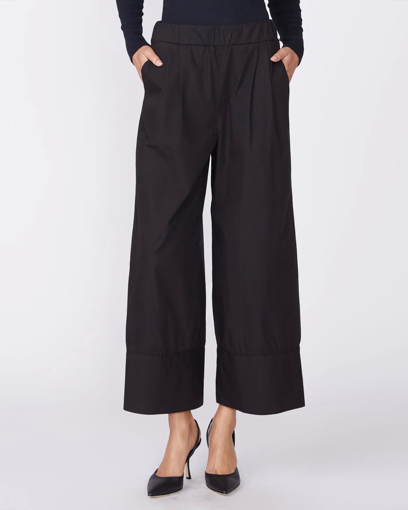 Stateside Structured Poplin Wide Leg Pant | Foundation