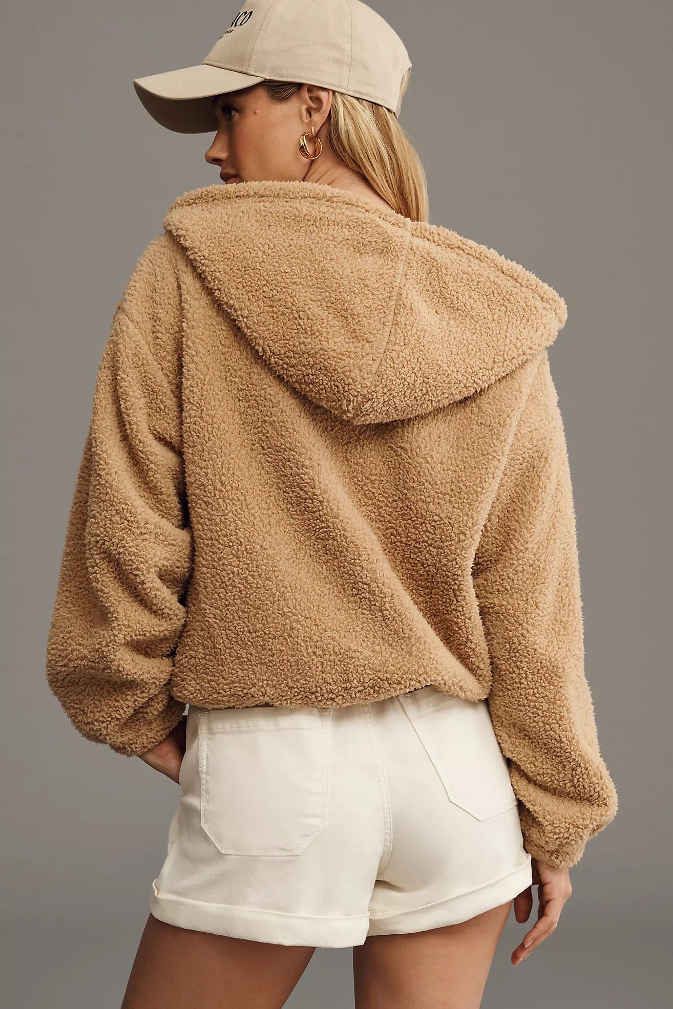Sherpa crop hoodie on sale