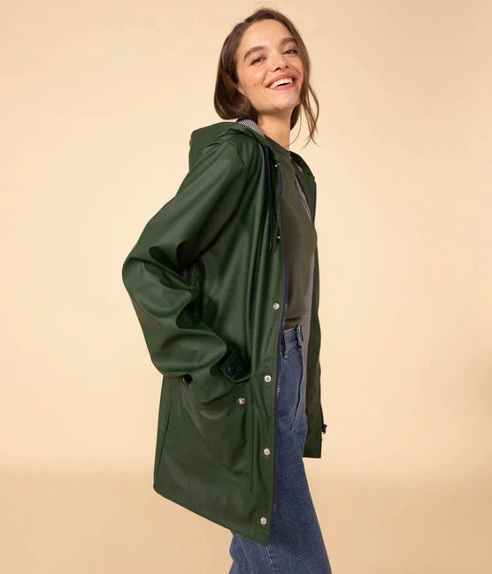Petit Bateau Iconic Hooded Raincoat Dark Green
